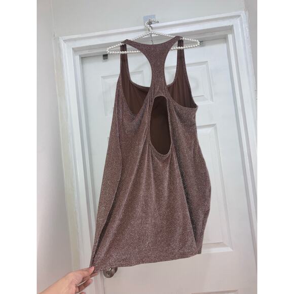 SKIMS Size 4X Glitter Swim Cover up Beach Pool Metallic Dress Jasper Brown NET - Picture 7 of 8